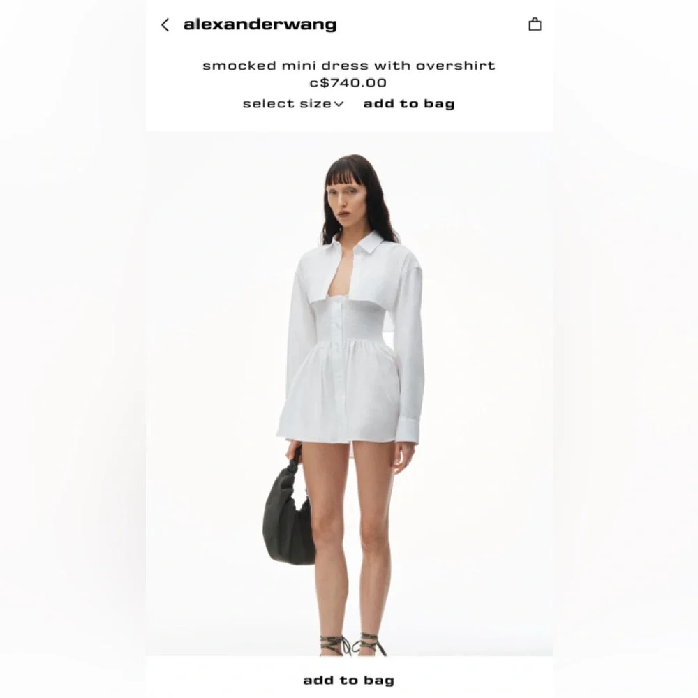 Alexander Wang smocked mini dress with overshirt - Picture 1 of 1